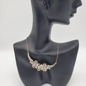 Vintage Brass Flower Collar Necklace